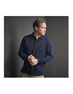 T-1406-Mens Luxury Stretch Long Sleeve Polo 2